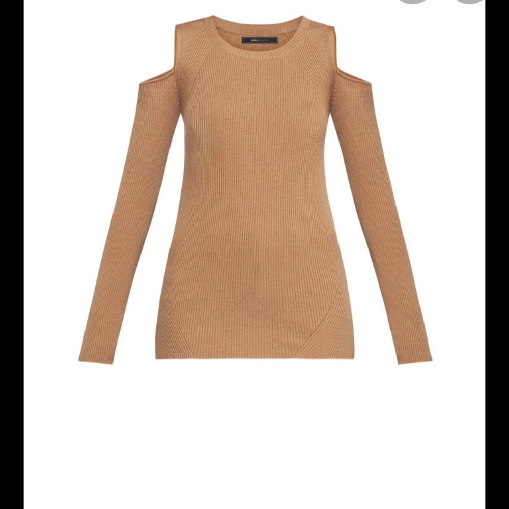BCBG Maxazria Adaline Cold-Shoulder Ribbed Top